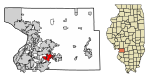 Madison County Illinois Incorporated and Unincorporated areas Maryville Highlighted